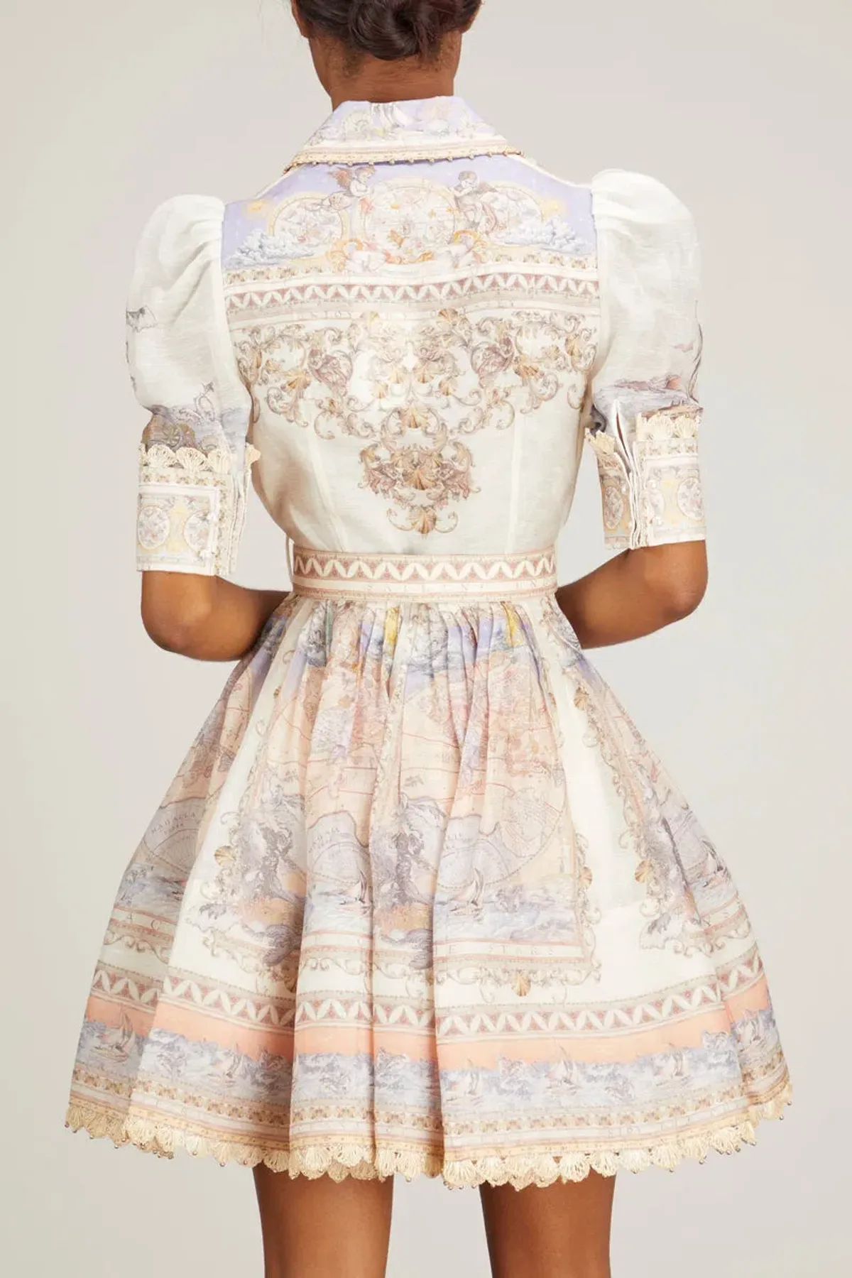 Zimmermann High Tide Mini Shirt Dress Odyssey Print Size 0 / Au 8 - Image 3