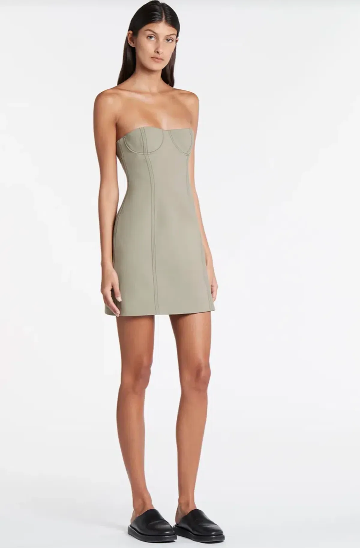 Sir the Label Adrien Structured Mini Dress Sage Green Size 0 / Au 6 - Image 1