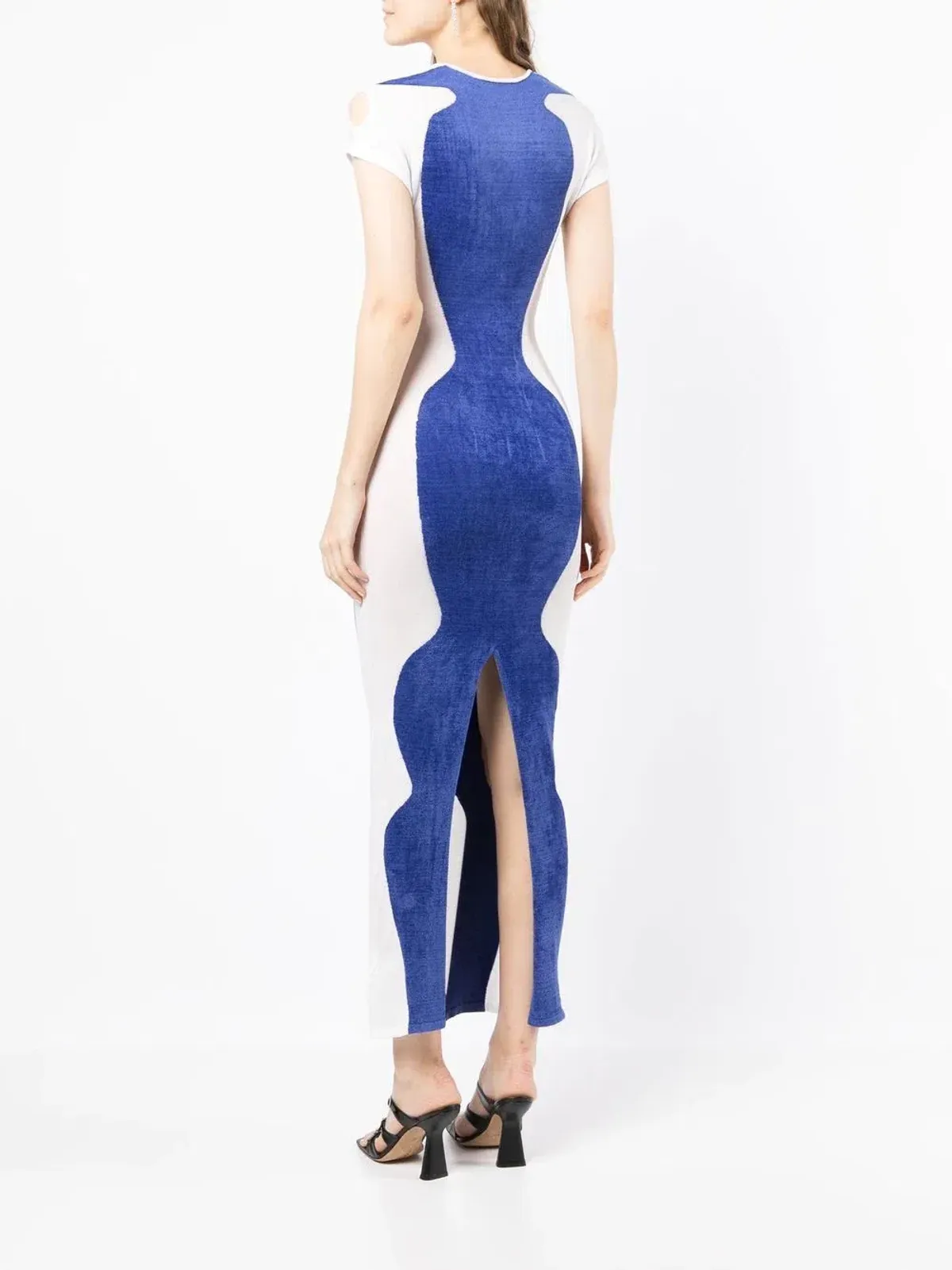 Dion Lee Chenille Intarsia Maxi Dress Blue/White Size XS / Au 6 - Image 2