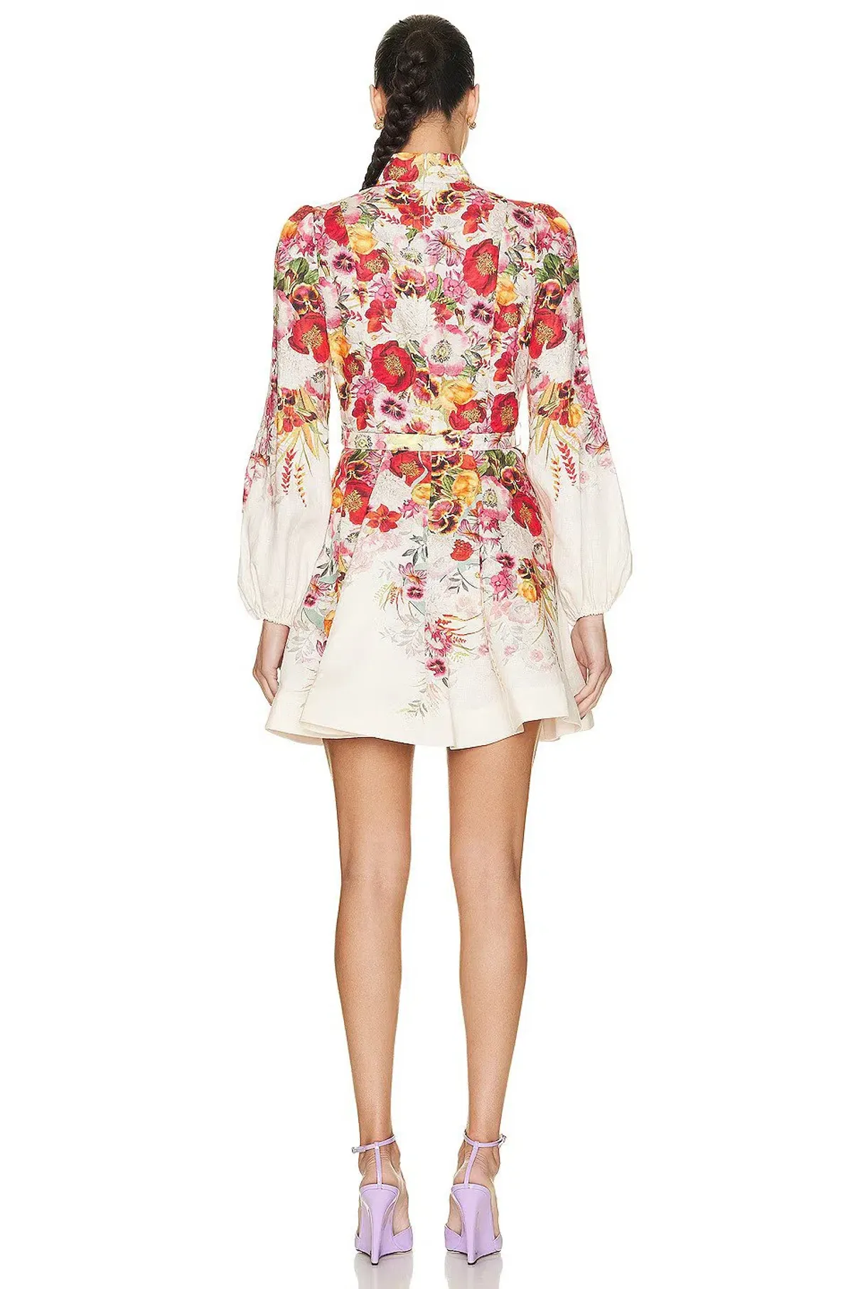 Zimmermann Wonderland Buttoned Mini Dress Poppy Ivory Borderize 2 / AU 12 - Image 2