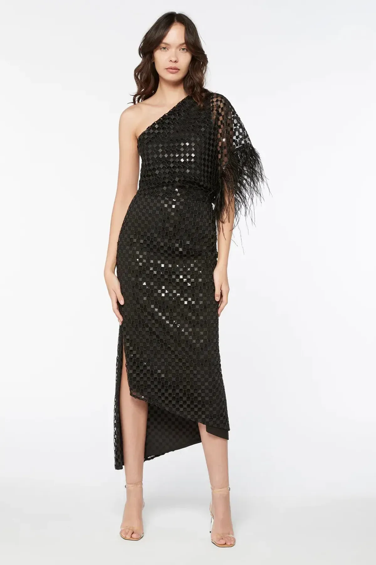 Manning Cartell Checkerboard Sequin Event Dress Black Size 6  - Image 1