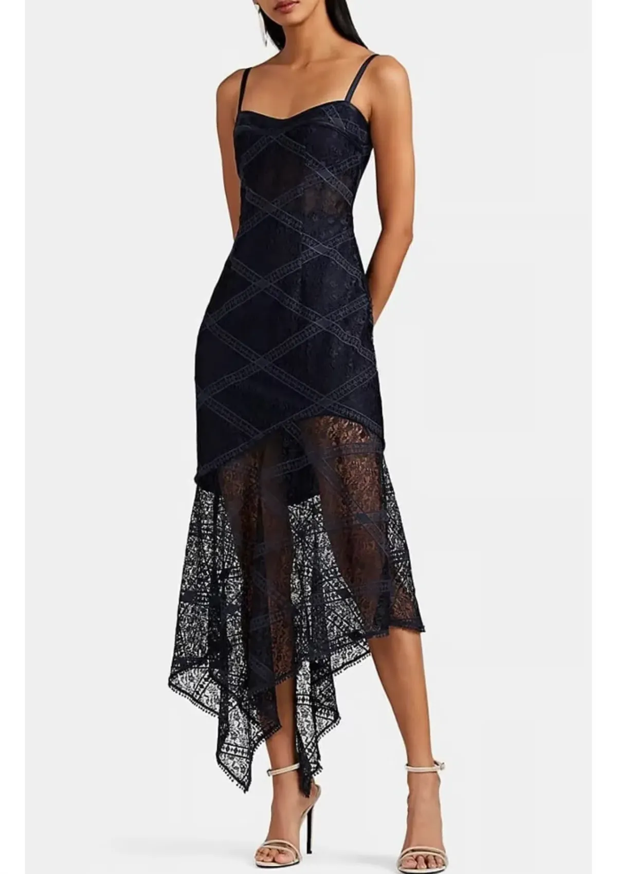 Manning Cartell Parlour Games Balconette Dress Navy Size 6 - Image 1