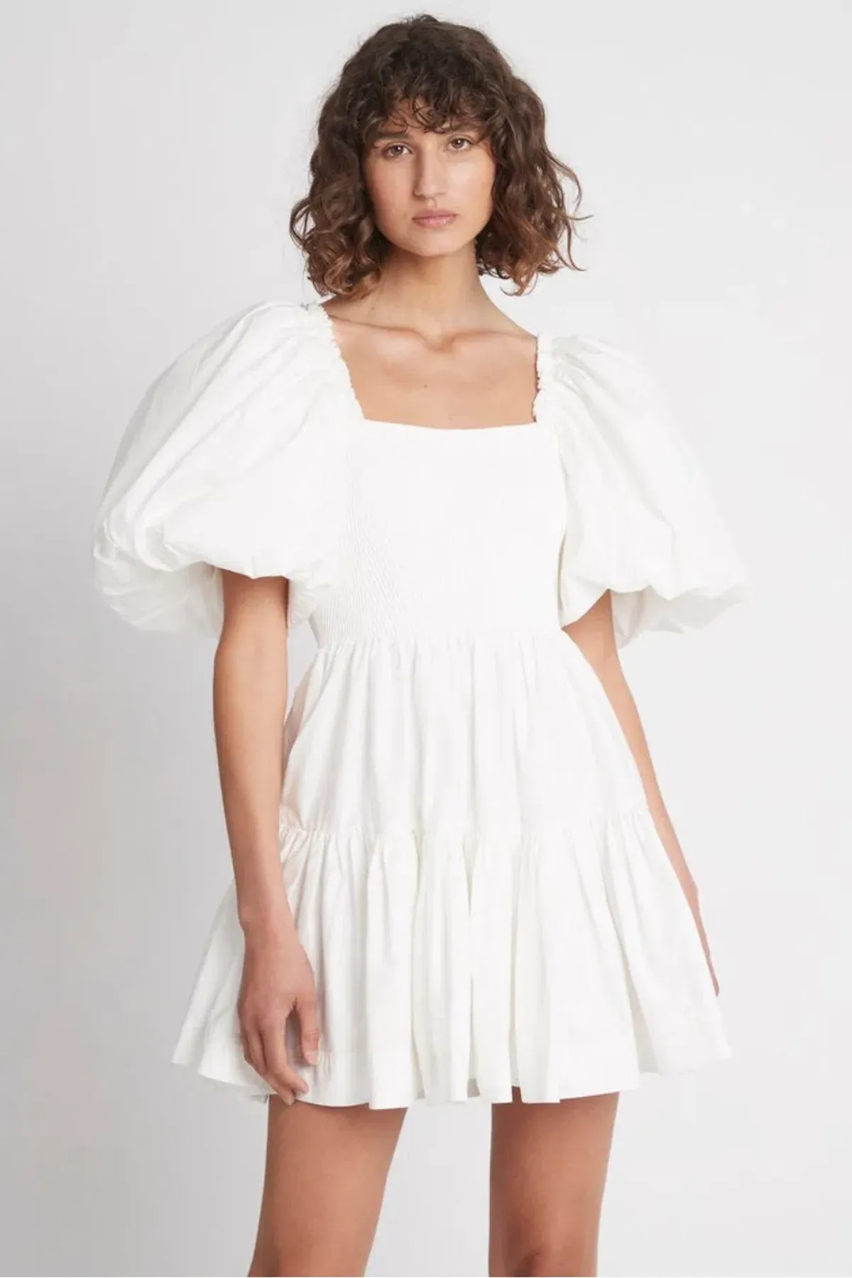 Aje Casa Puff Sleeve Mini Dress Ivory Size 12 - Image 1