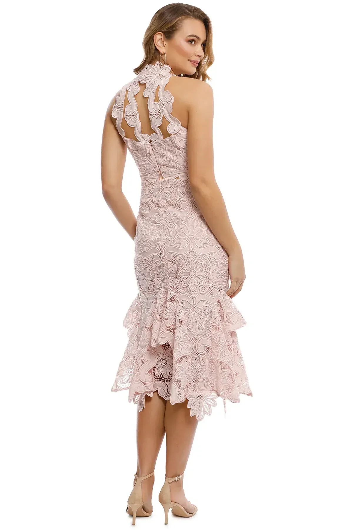 Thurley Waterlily Midi Dress Nude Size 10 - Image 3
