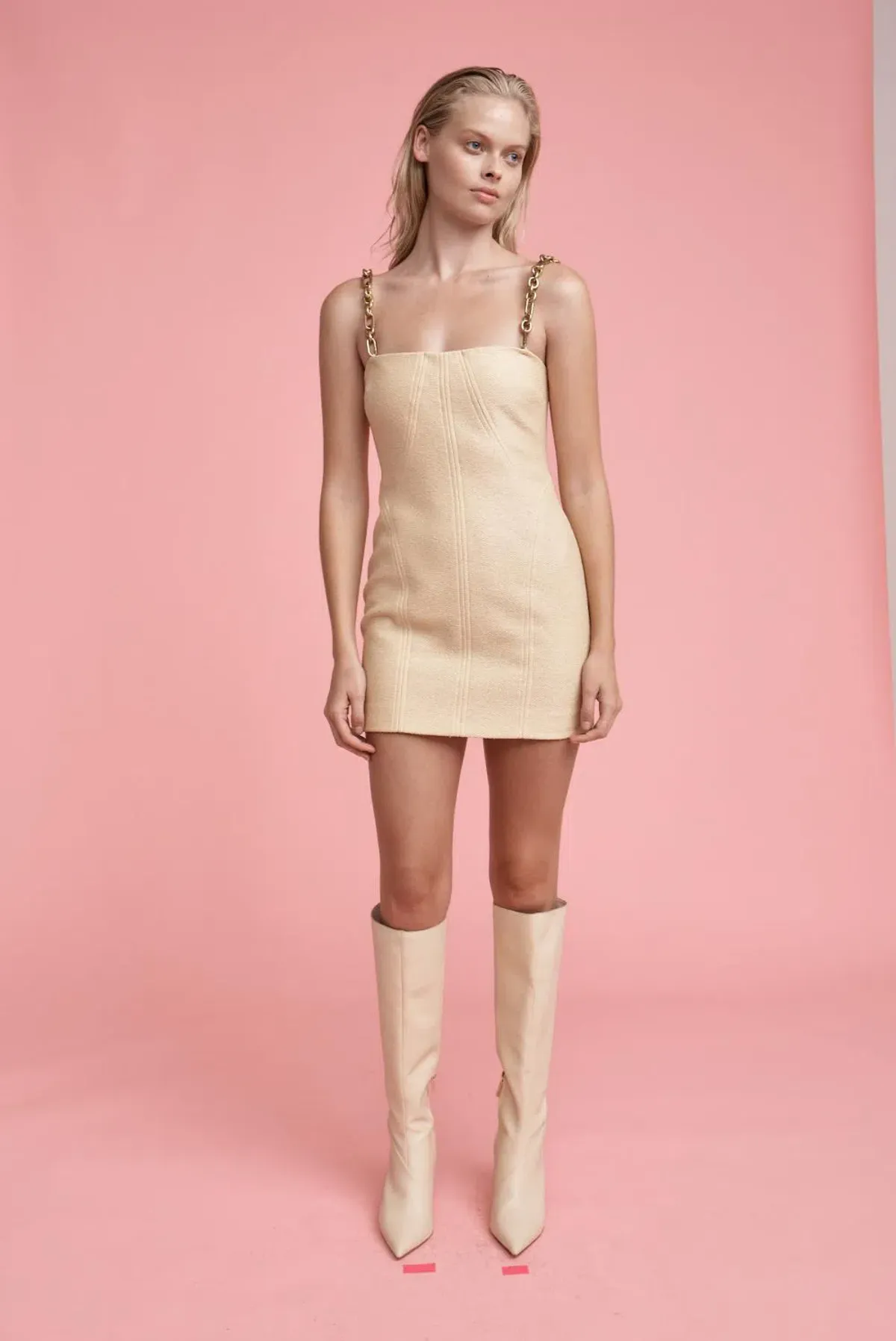 Manning Cartell Neo Classic Mini Dress with Chain Almond Size 8 - Image 2