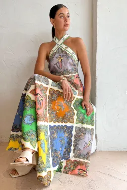 Alemais Trippy Troppo Halter Midi Dress Multi Print Size 8 for rent on The Volte - image 3