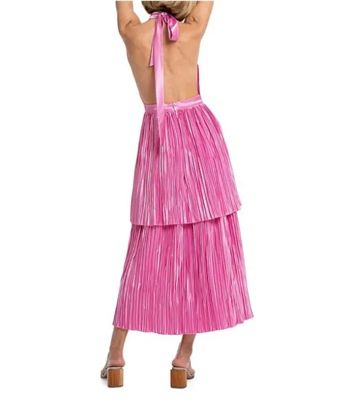 L'Idee Magnifique Midi Dress Pink Size 12 - Image 5