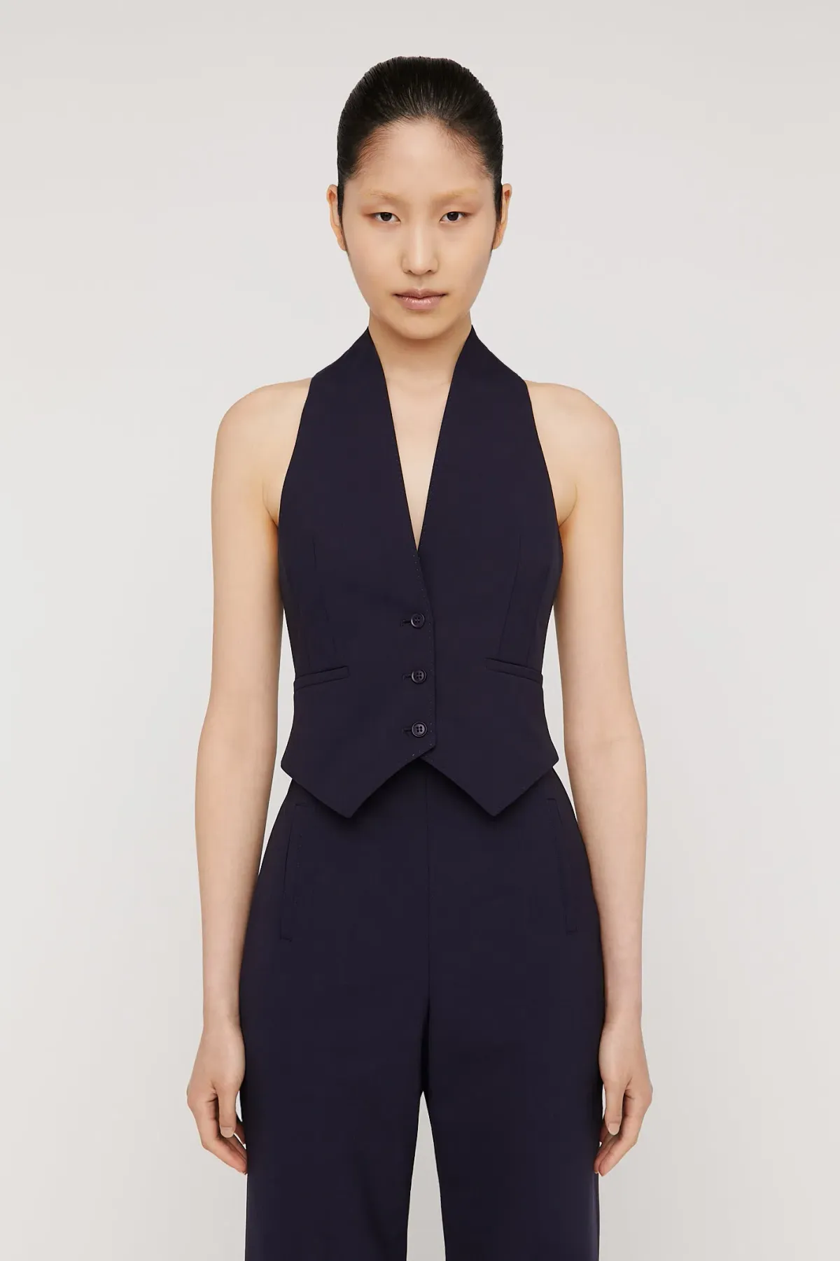 Scanlan Theodore Tailored Waistcoat & Pant Set Navy Size 4 - Image 2