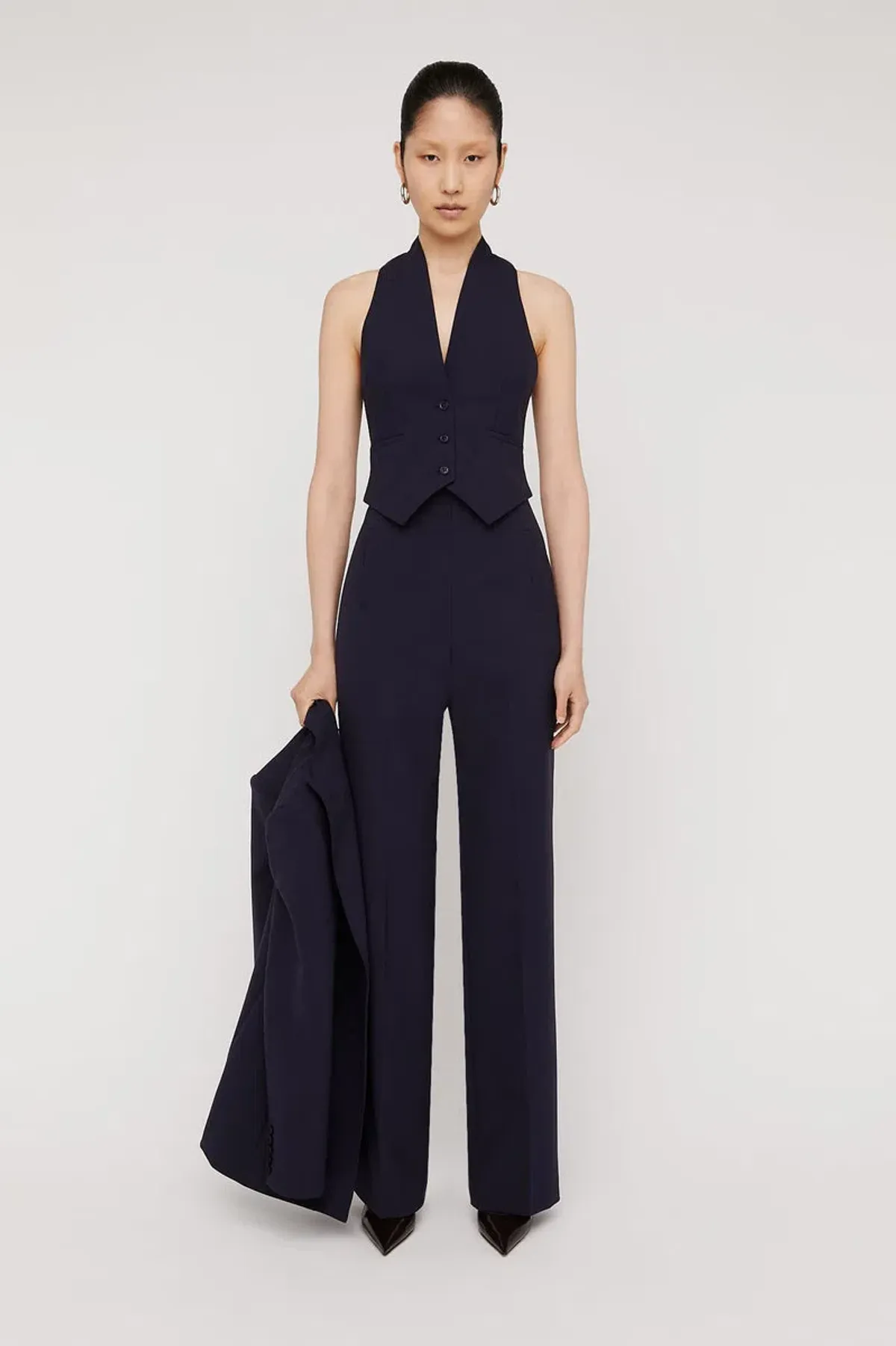 Scanlan Theodore Tailored Waistcoat & Pant Set Navy Size 4 - Image 1