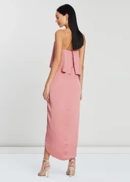 Shona Joy Luxe Draped Cocktail Frill Dress in Rose Size 10 for rent on The Volte - image 4