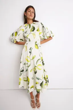 Aje Zest Midi Dress White Size AU 8  for rent on The Volte - image 1