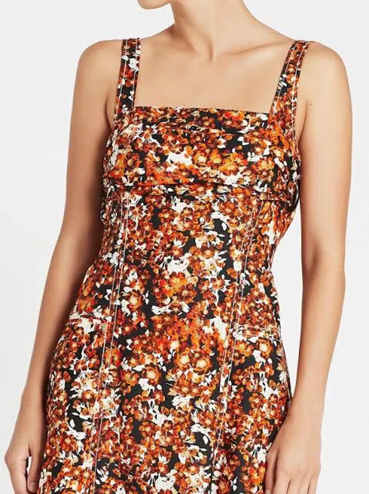 Camilla and Marc Asterid Midi Print Dress Orange Size AU 6 - Image 4