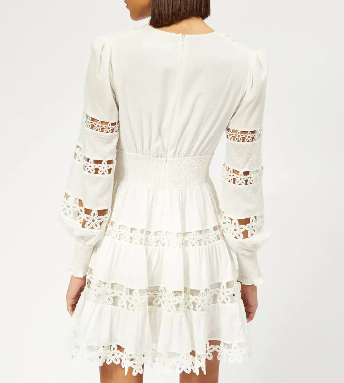 Zimmermann Primrose Daisy Embroidered Lace Short Dress White Size 1 / AU 10 - Image 3