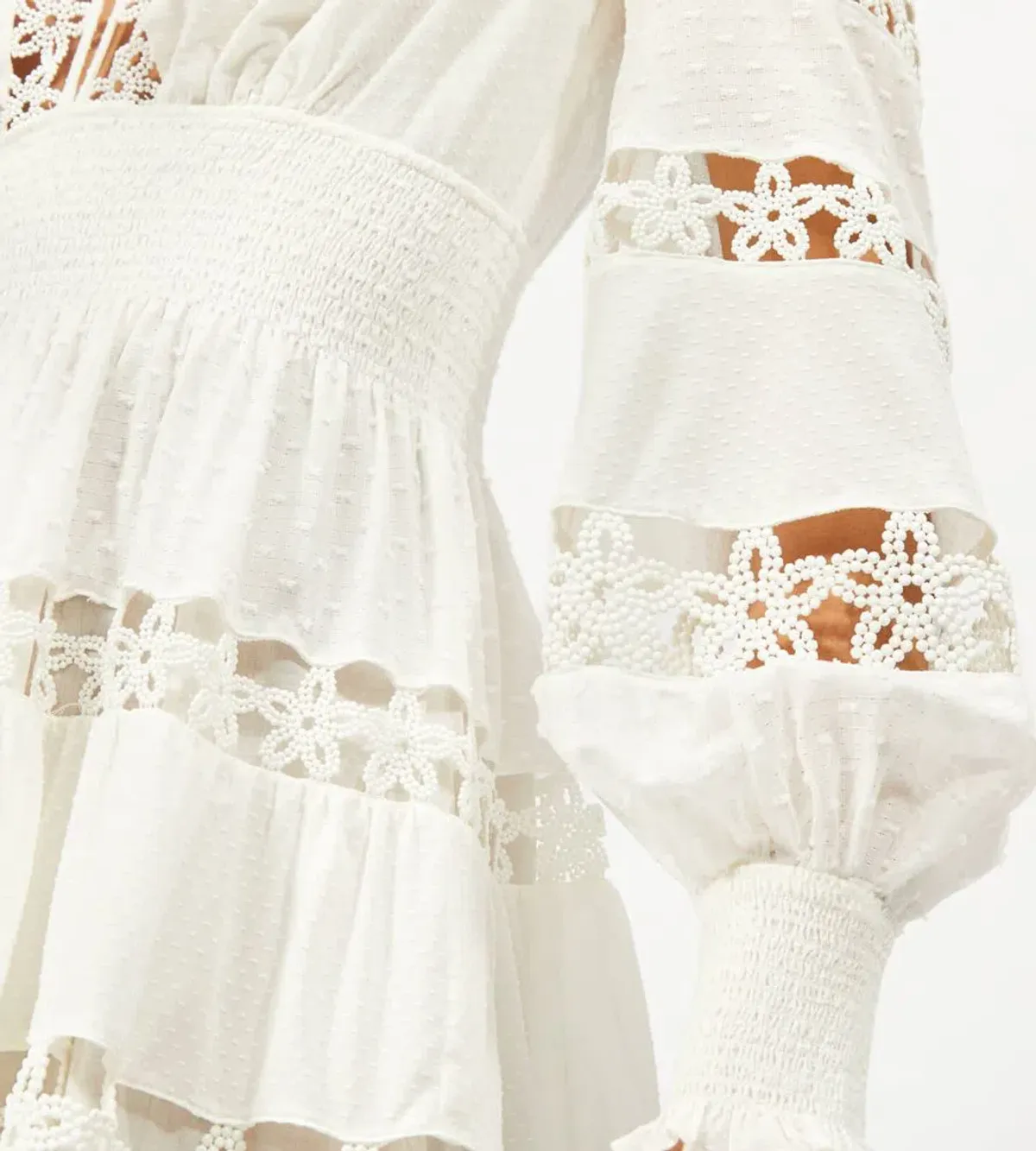 Zimmermann Primrose Daisy Embroidered Lace Short Dress White Size 1 / AU 10 - Image 4