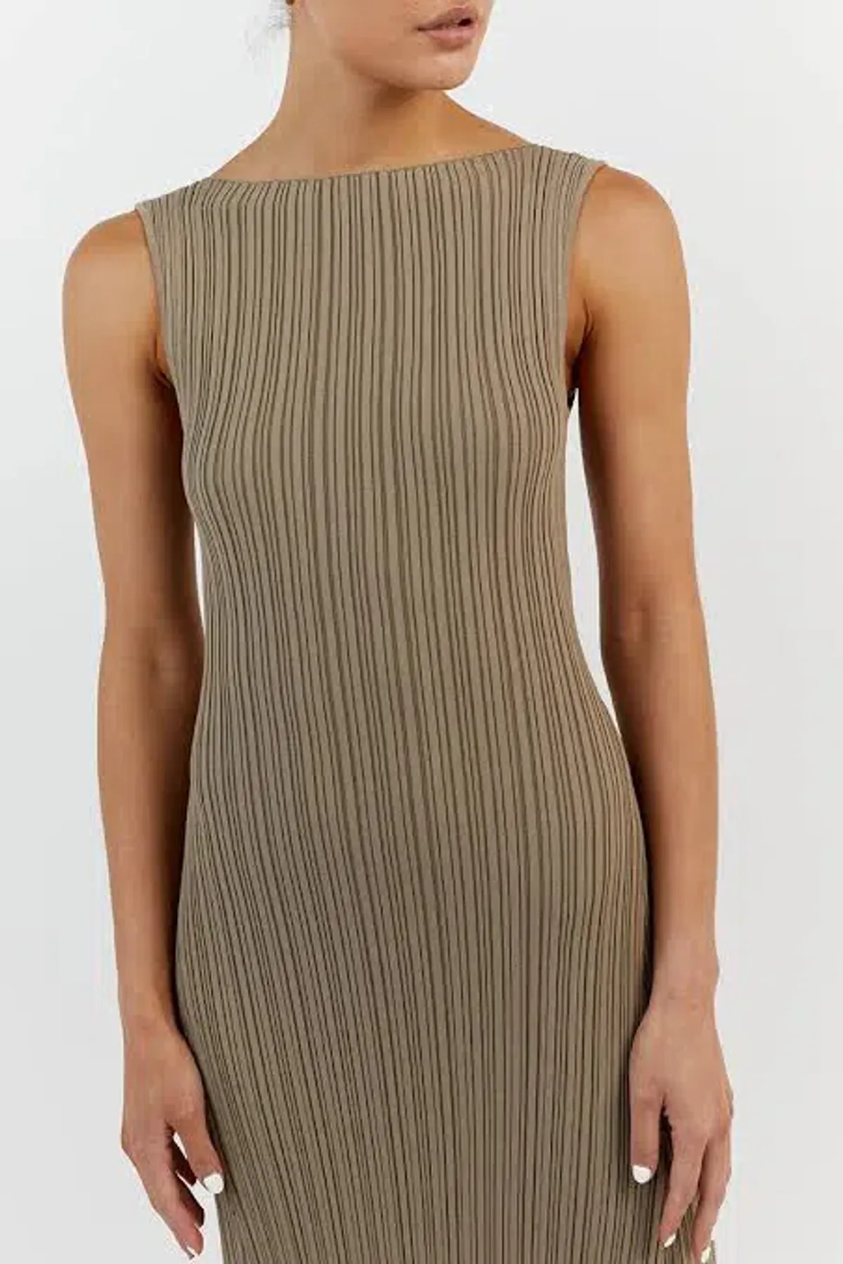 Dissh Ivy Moss Midi Dress Brown Size AU 8 - Image 4