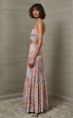 Bec & Bridge Miami Palm Skirt and Top Pink Set Size AU 6  for rent on The Volte - image 3