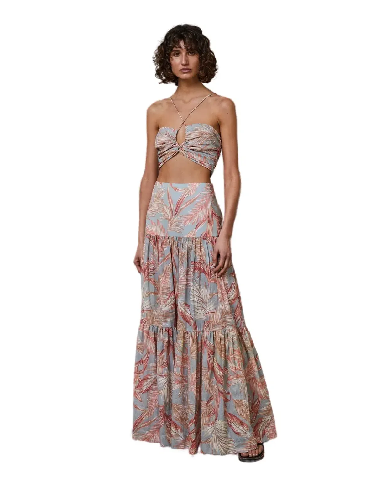 Bec & Bridge Miami Palm Skirt and Top Pink Set Size AU 6 - Image 1