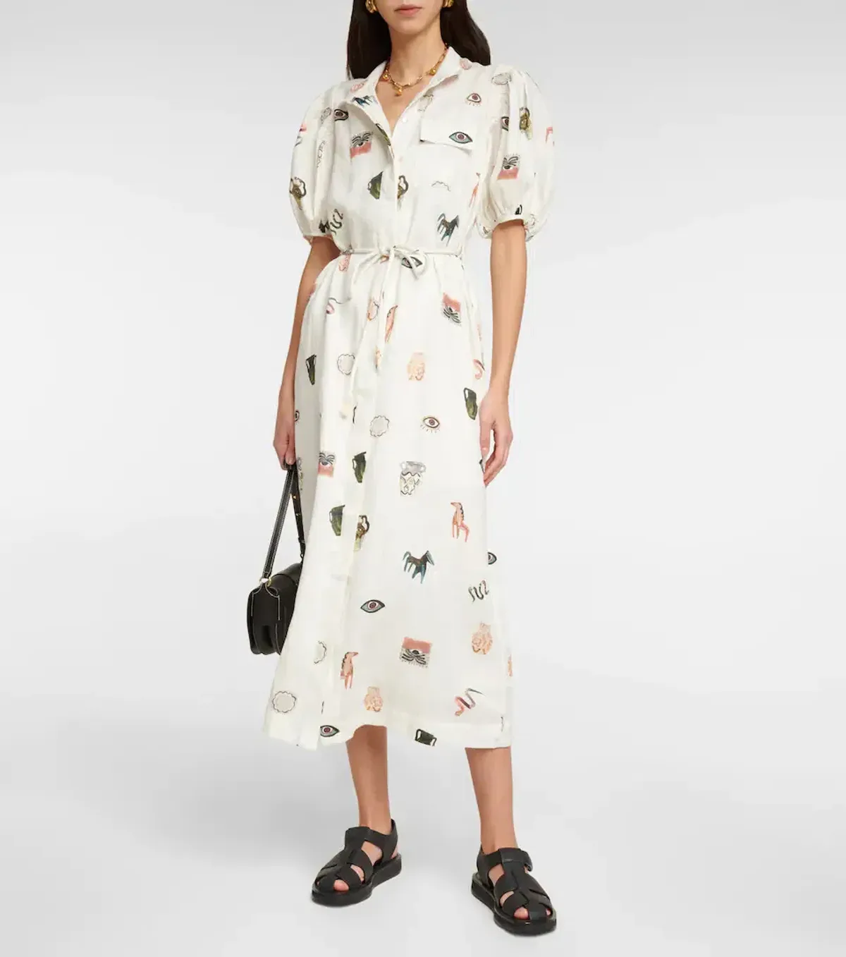 Alemais Hera Midi Shirt Dress Print Size 14 - Image 1