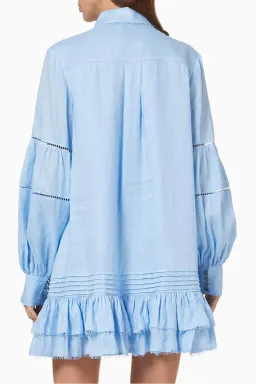 Aje Lotus Shirt Dress Blue Size 14 for rent on The Volte - image 3