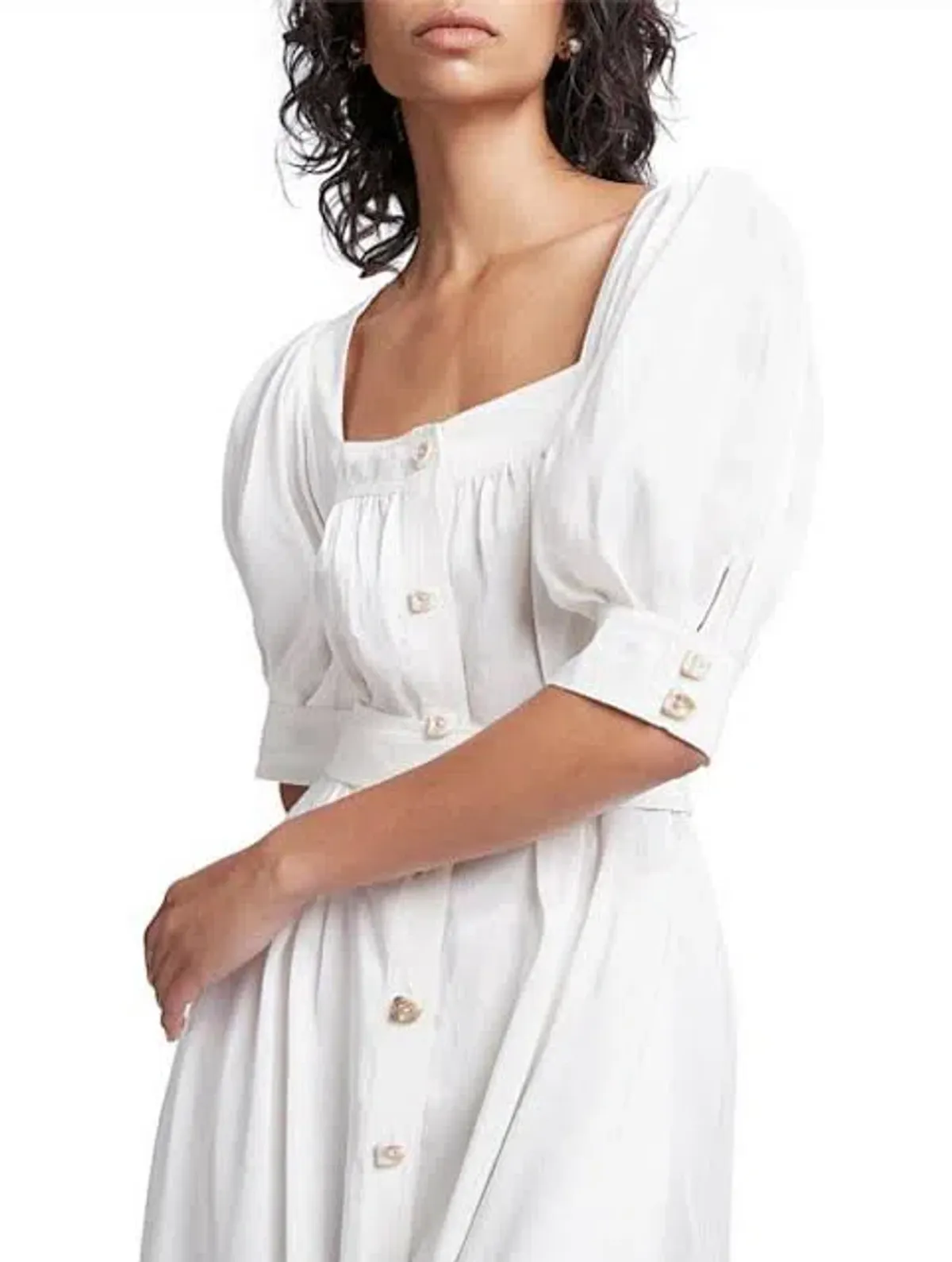 Aje The Aspect Silk Linen Dress White Size 12 - Image 4