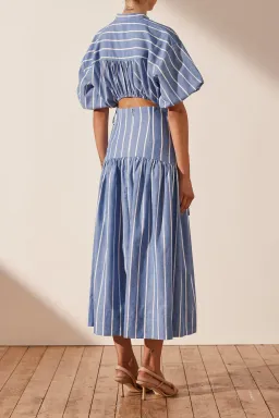 Shona Joy Deconstructed Kimberly Midi Chambray Blue Size 8 for rent on The Volte - image 4