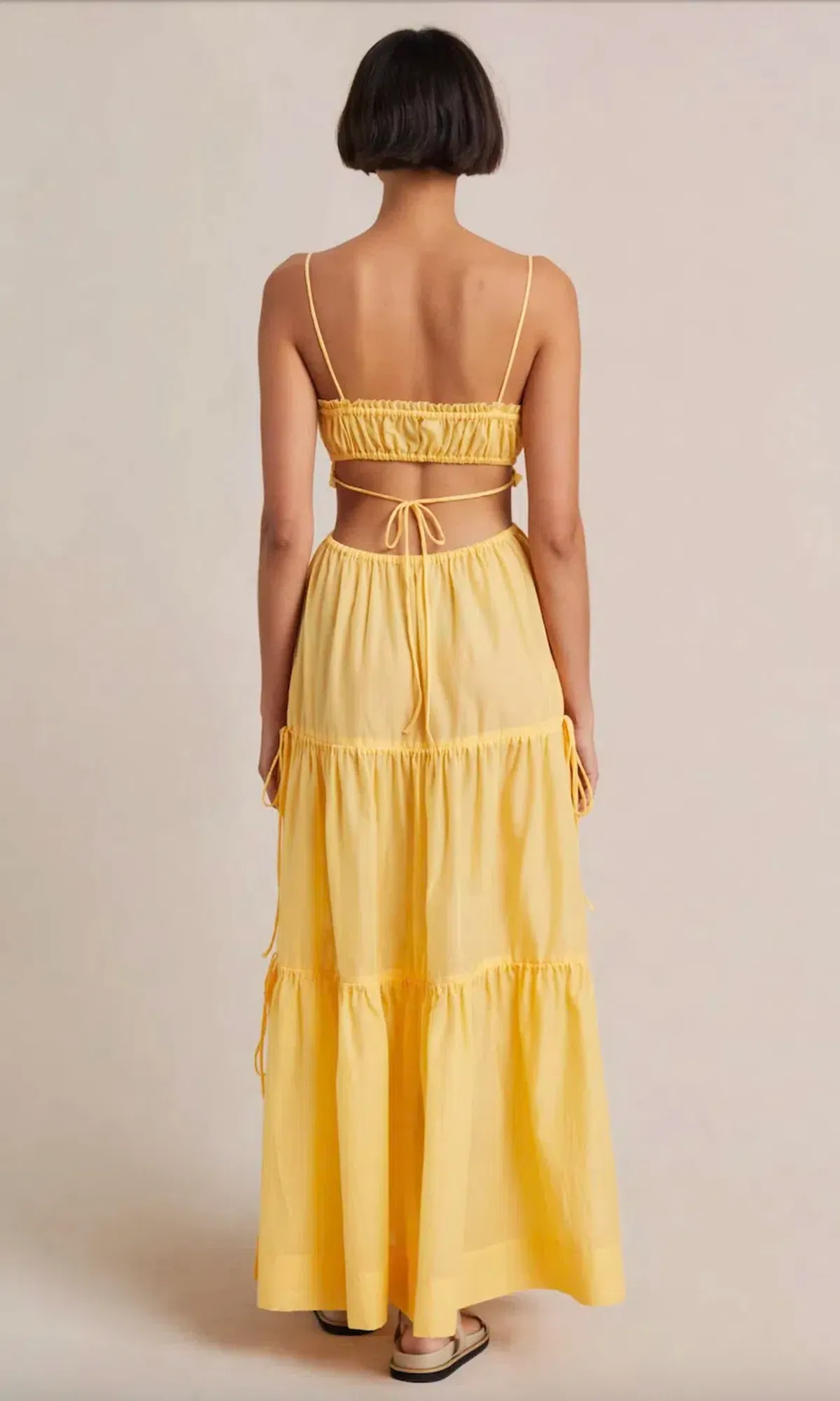 Bec & Bridge Alexandra Tie Maxi Dress Yellow Size 8 - Image 2