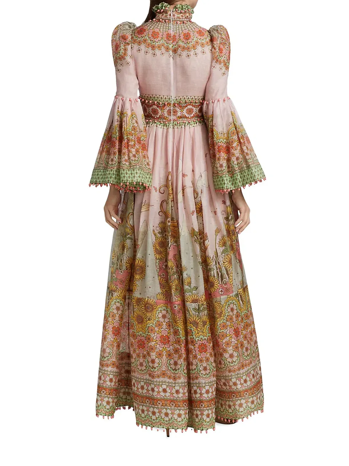 Zimmermann Kaleidoscope Kaleidoscope Bell-Sleeve Gown Leo Zodiac Print Size 0/Au 8 - Image 2