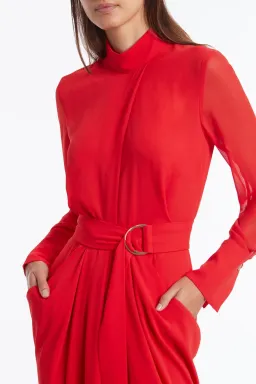 Carla Zampatti Style Icon Waterfall Dress Red Size 14 for rent on The Volte - image 3