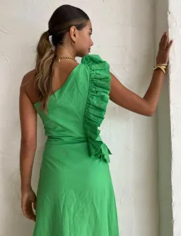 By Nicola Adrift Midi Dress in Parakeet Green Size 8 for rent on The Volte - image 3