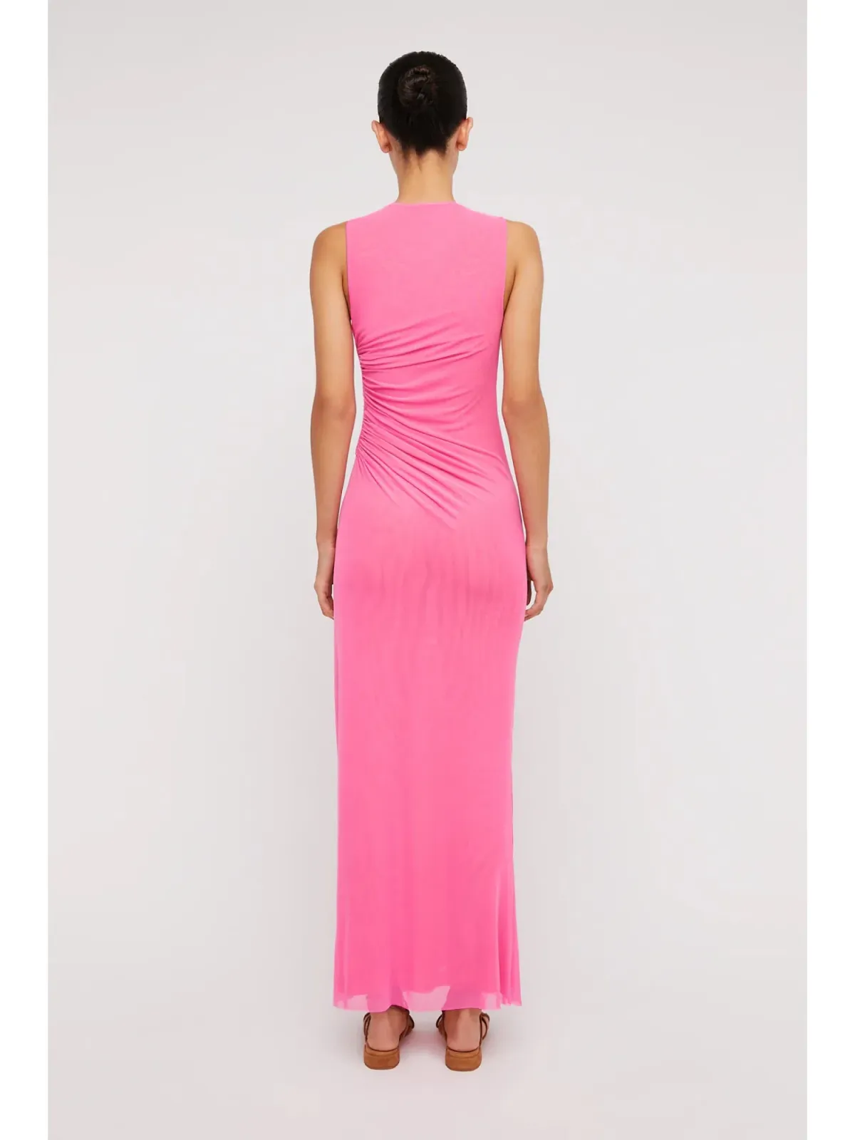 Scanlan Theodore Italian Mesh Gathered Dress Pink Size AU 10  - Image 3