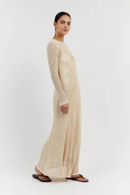 DISSH Ophelia Long Sleeve Crochet Maxi Dress Natural Size 10 / M for rent on The Volte - image 2