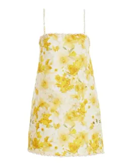Zimmermann The Wonderland Shell Shift Mini Dress in Daffodil Print Size 1 / AU 10 for rent on The Volte - image 7