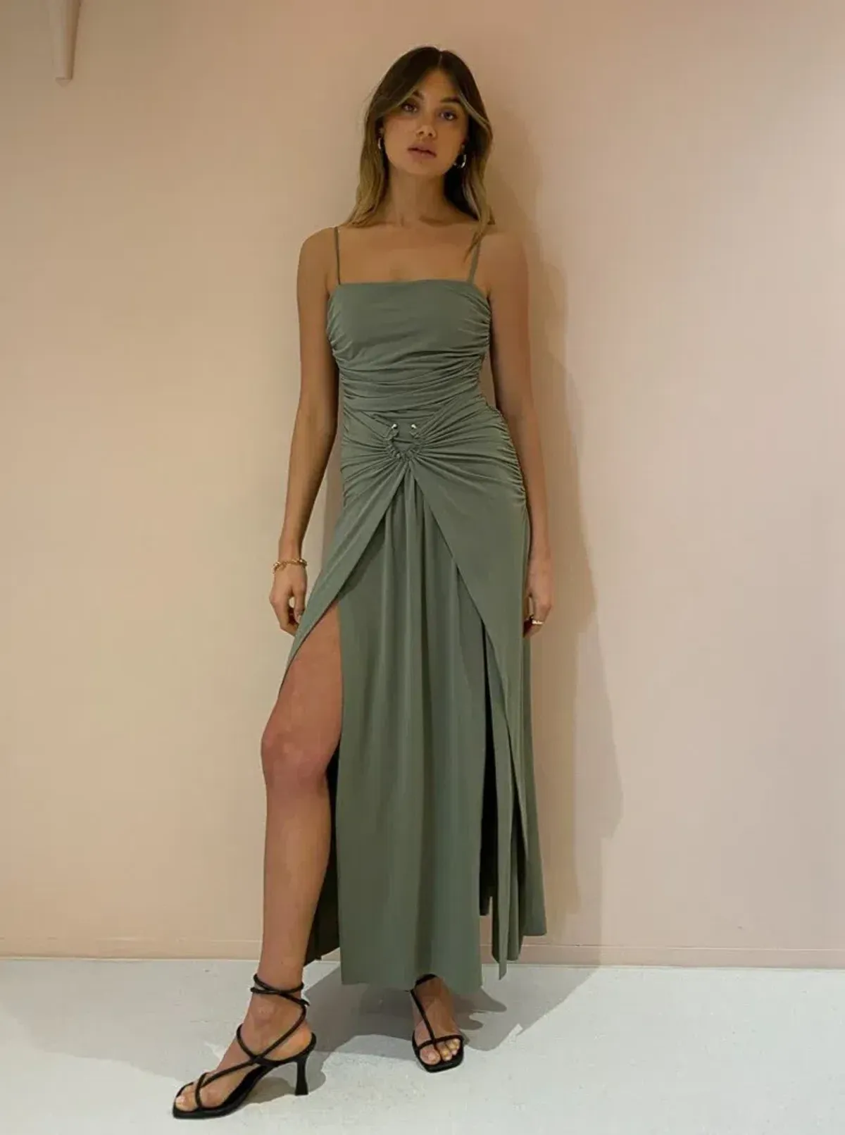Bec & Bridge Vixen Maxi Dress Olive Size 10 - Image 4