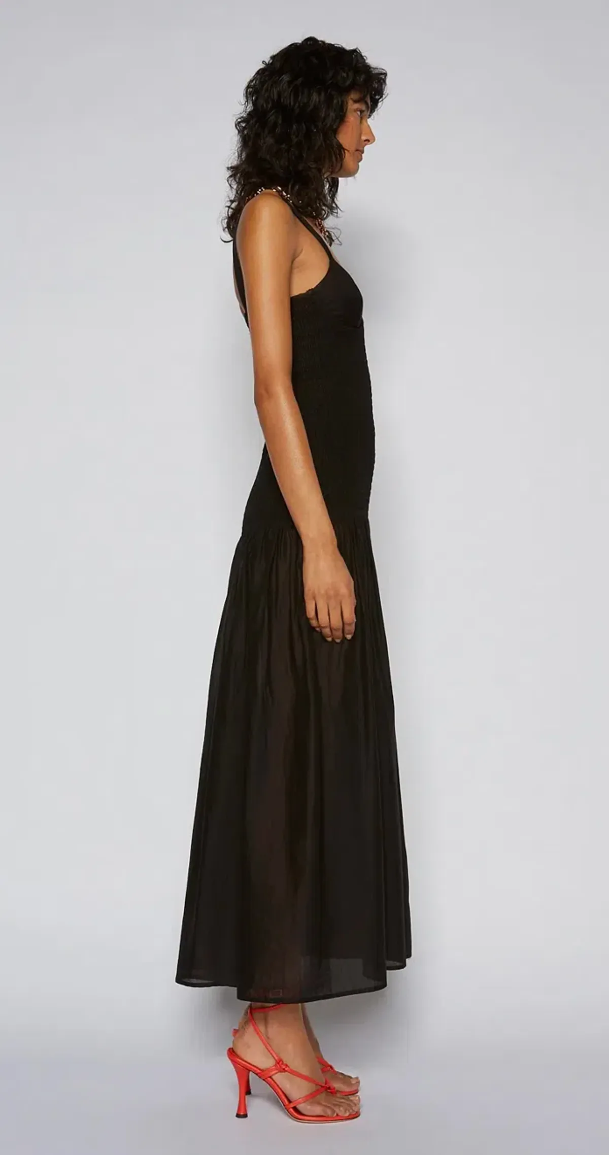 Scanlan Theodore Cotton Bralette Midi Dress Black Size 8 / S - Image 3