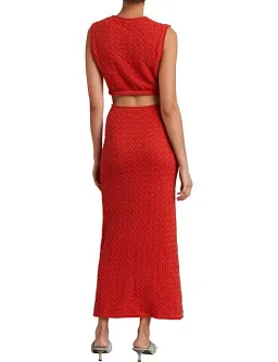 Bec & Bridge Effie Knit Cut Out Maxi Dress Red Size 10  for rent on The Volte - image 3