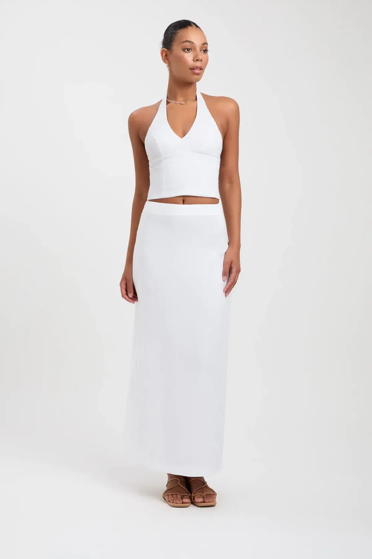 Kookai Tahiti Skirt & Top Set White Size 8 - Image 1