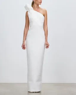 Rachel Gilbert Miche One-Shoulder Maxi Gown White Size 2/AU 10 for rent on The Volte - image 1