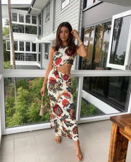 Sir the Label Ambroise Knot Dress Print Size 3/AU 12 for rent on The Volte - image 1