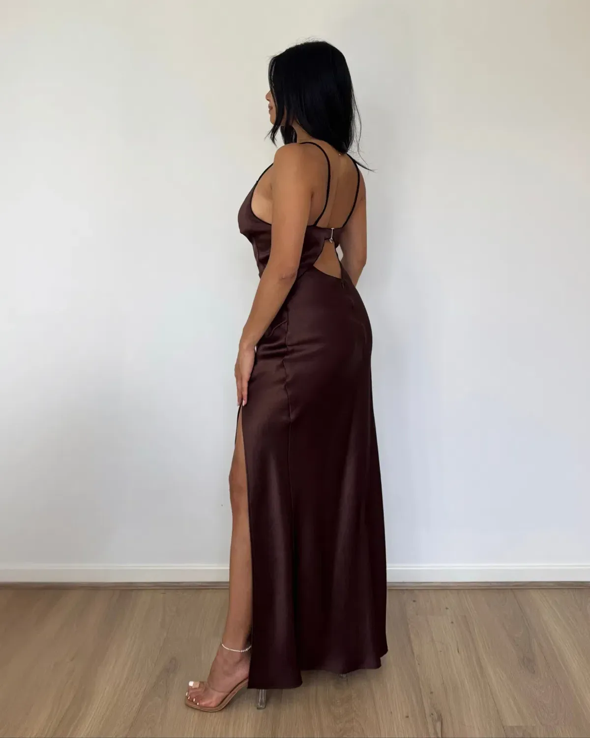 Bec & Bridge Hazel Maxi Dress Chocolate Size 8 - Image 4