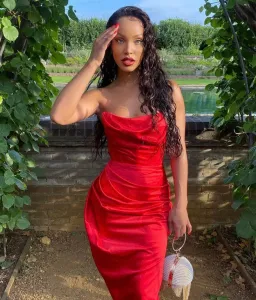 House Of CB Adrienne Strapless Corset Dress Red Size S/AU 8 for rent on The Volte - image 6