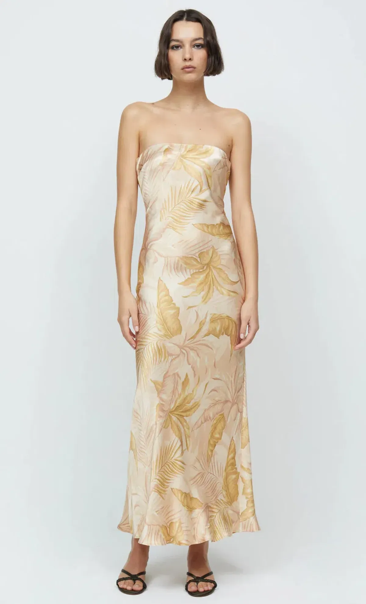 Bec and Bridge Dust Palms Strapless Maxi Dress Dust Palms Print Size 10 - Image 1