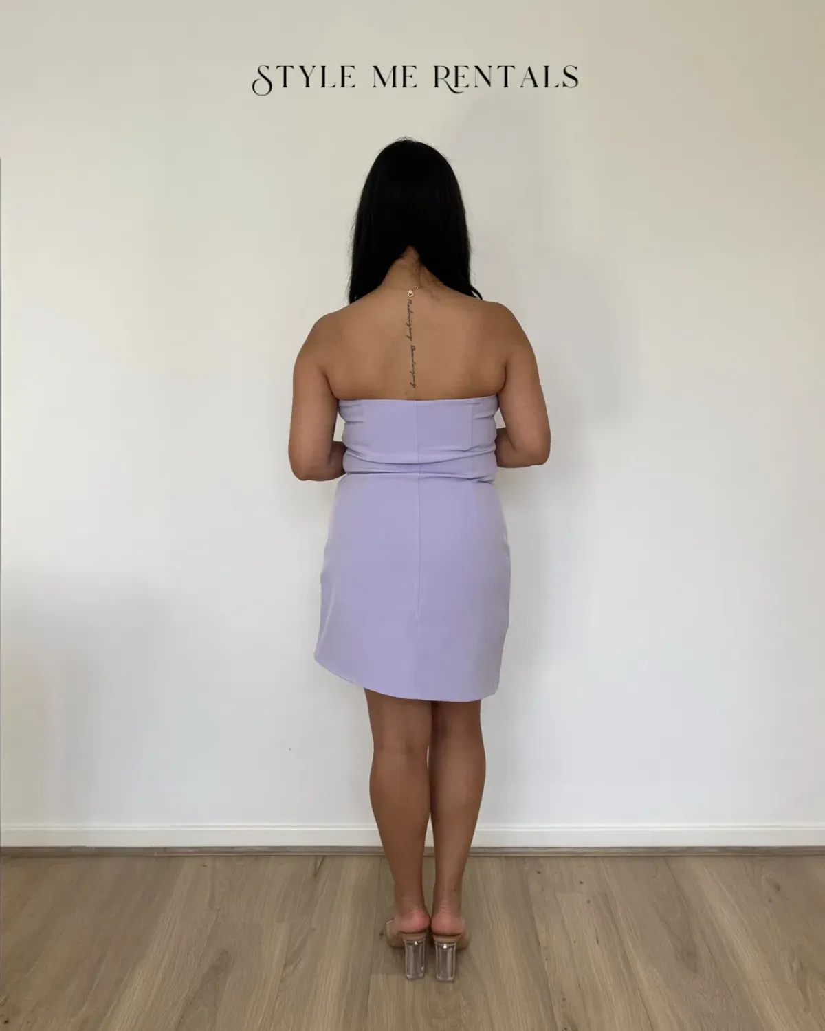 By Johnny Strapless Wave Mini Dress Lilac Size 12 - Image 4