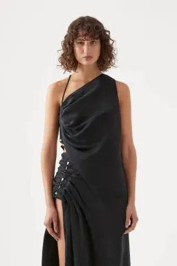 Aje Allure Draped Cami & Mika Split Midi Skirt Set Black Size XS / AU 6 for rent on The Volte - image 2
