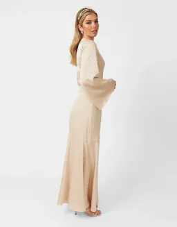 Twiice Boutique Liana Satin Maxi Dress Champagne Size 8 for rent on The Volte - image 3