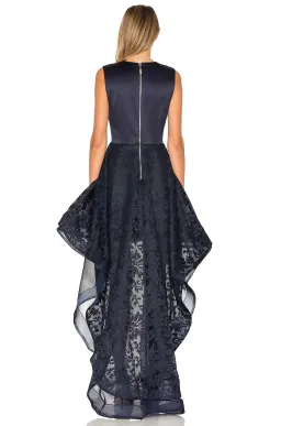 Bronx & Banco Derby High Low Embroidered Lace Dress Navy Size 10 for rent on The Volte - image 3