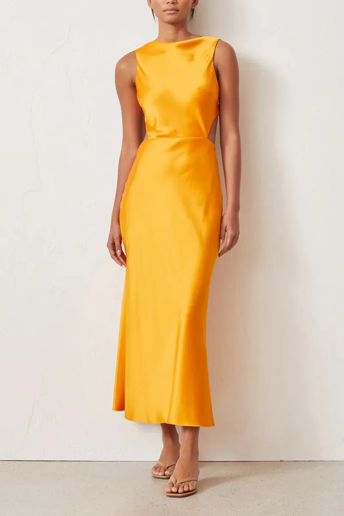 Bec & Bridge Seraphine Cut Out Midi Dress in Tangerine Orange Size 8 - Image 1