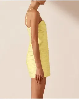 Shona Joy Thea Keyhole Mini Dress Limoncello Yellow Size AU 12 for rent on The Volte - image 3