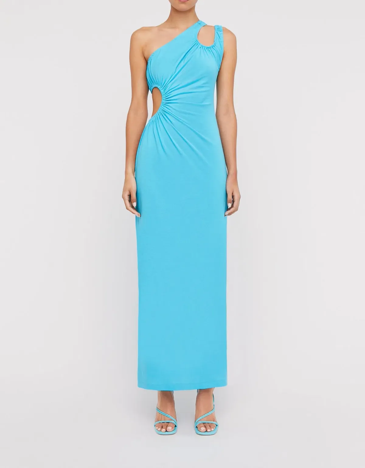 Scanlan Theodore Mercerised Cotton Dress Aqua Blue Size 10 - Image 1