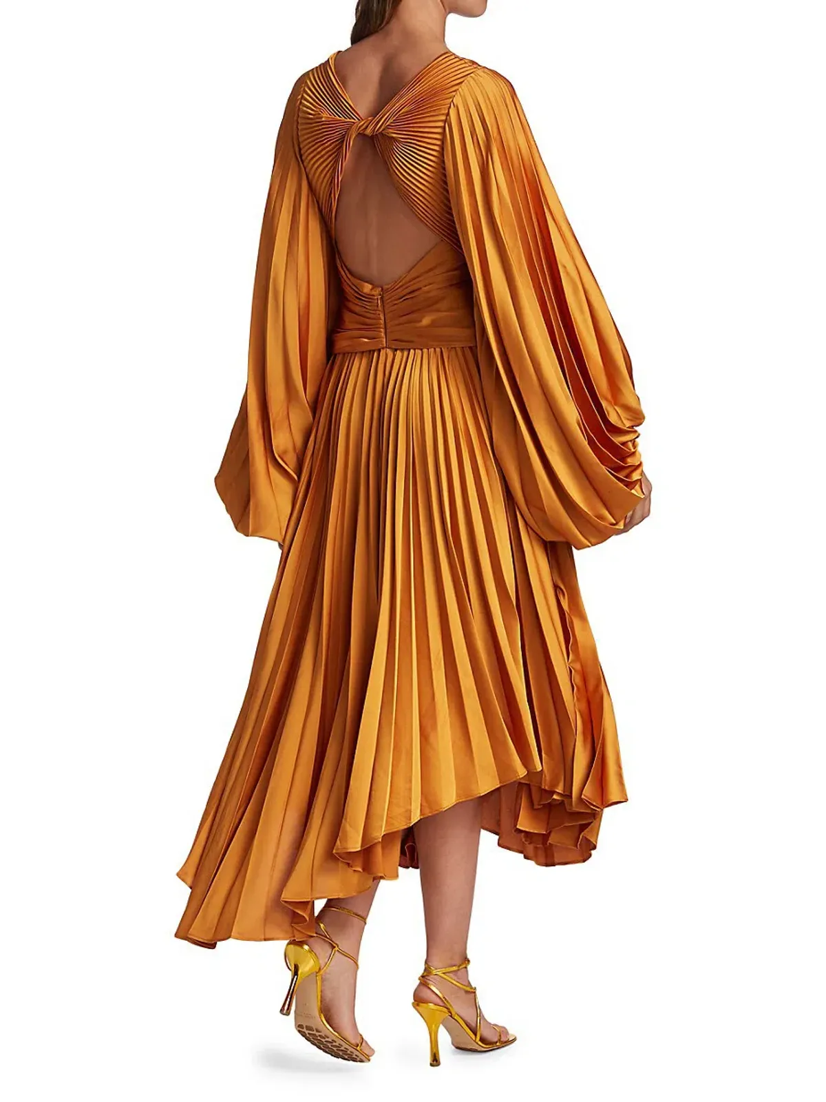 Acler Palms Midi Dress Turmeric Orange Size AU 10 - Image 2