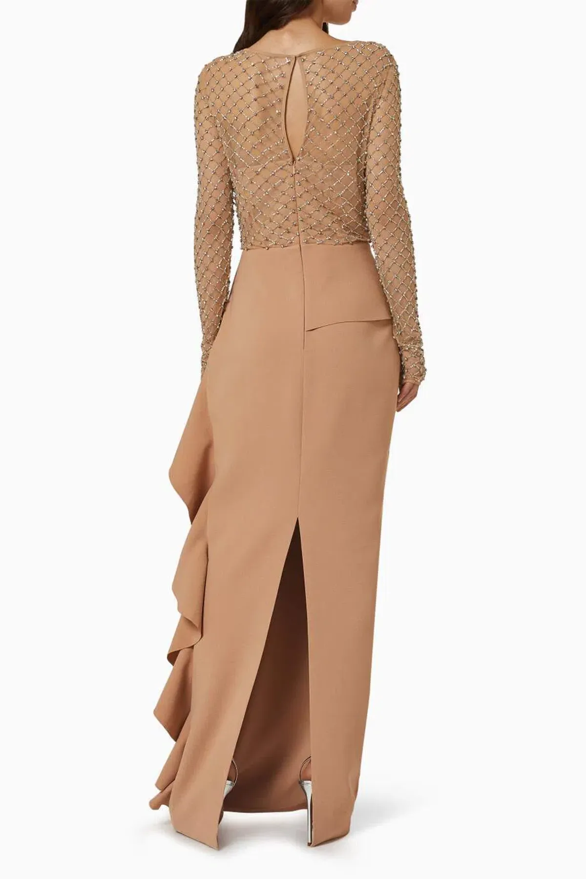 Rachel Gilbert Estelle Ruffle Gown Nude Size AU 18 - Image 3
